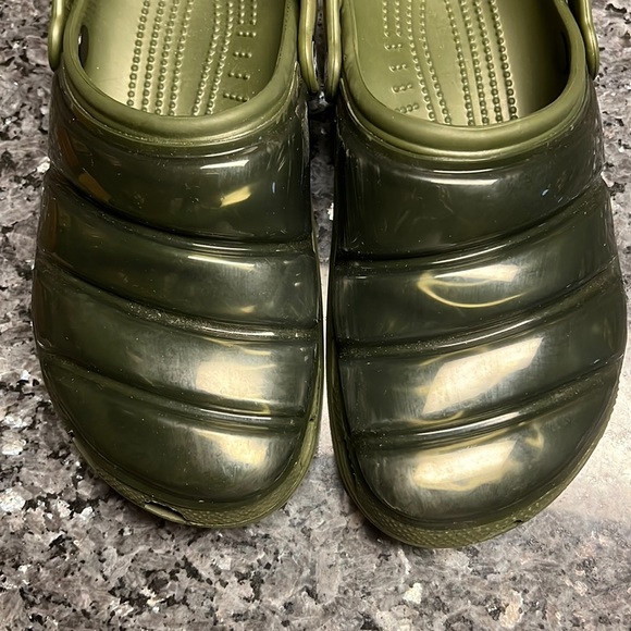Crocs Classic Neo Puff Clogs in Army Green - Picture 6 of 13